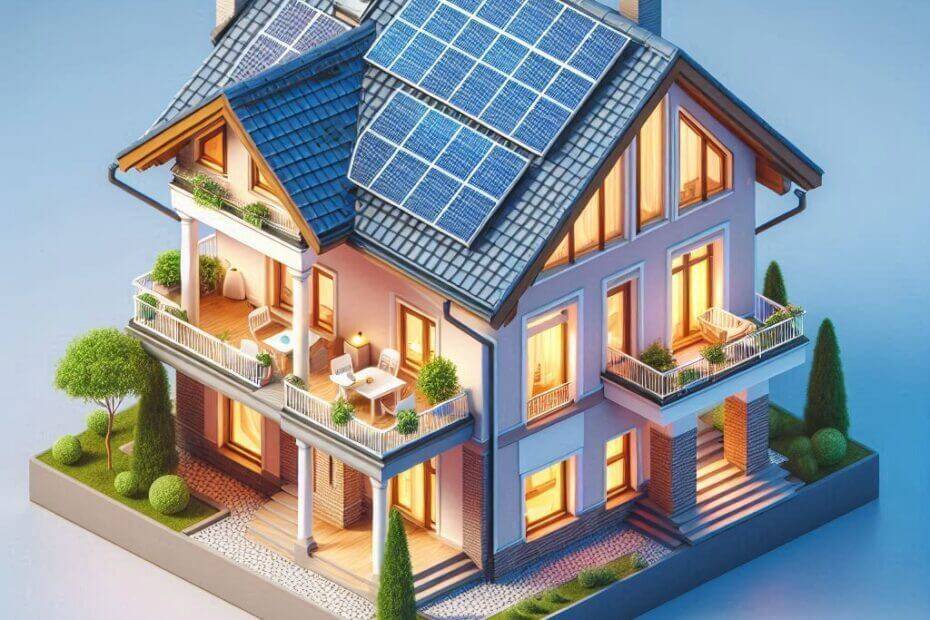 Ein Haus mit einer 10 kWp Photovoltaikanlage.