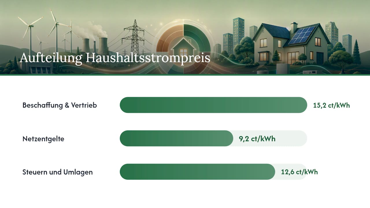 Strompreisentwicklung und -aufteilung im Jahr 2026