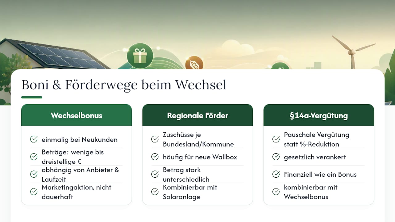 Boni, Rabatte und Förderprogramme beim Tarifwechsel — overview diagram