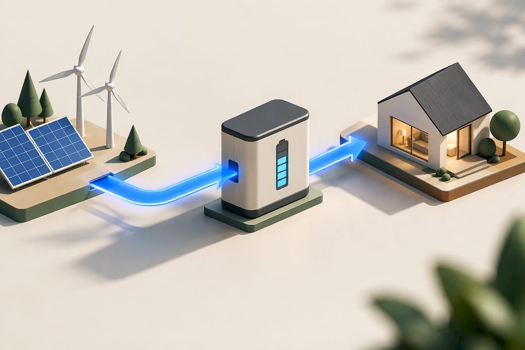 Batteriespeicher verlagert den Stromverbrauch zeitlich