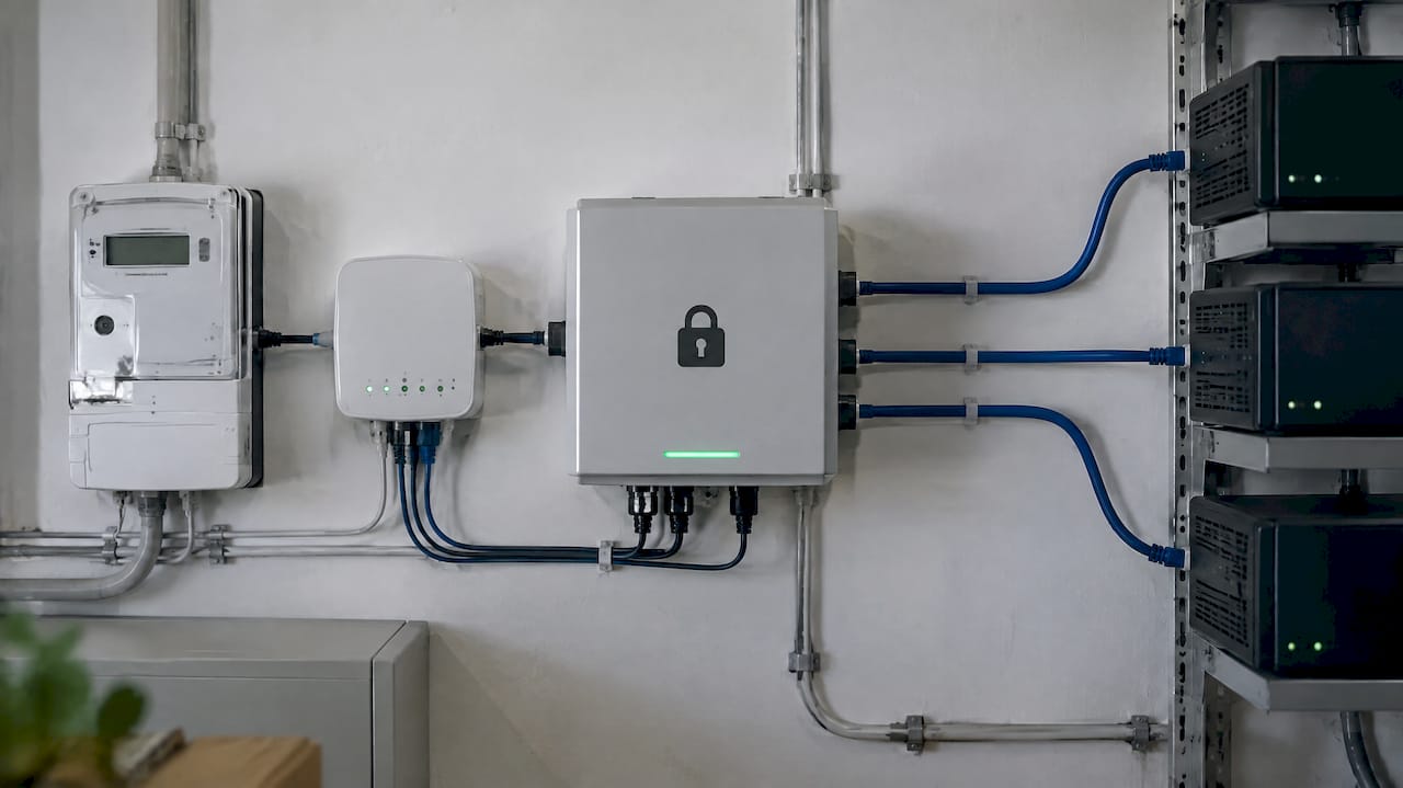 Darstellung des verschlüsselten Datenflusses bei Smart Metern